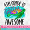 4th Grade Is Turtley Awesome Tie Dye PNG Print File for Sublimation Or Print, DTG, School Sublimation, School Designs, Back to School - 1.jpg