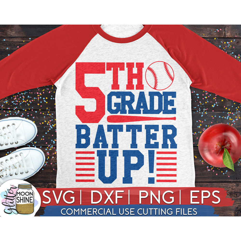 5th Grade Batter Up svg eps png dxf cutting files for silhouette cameo cricut, Back to School, First Day of Fifth, Teacher, Boys, Baseball - 1.jpg