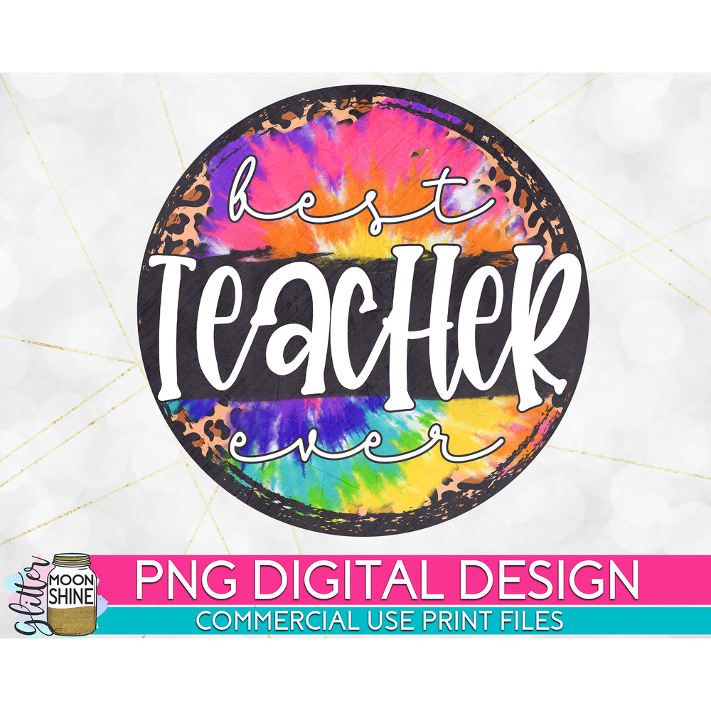 Best Teacher Ever Grunge Circle PNG Print File for Sublimation Or Print, Printable, Virtual Teacher, Teaching Designs, Funny Teacher - 1.jpg