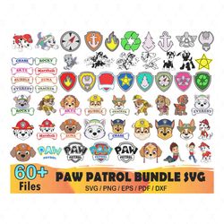60 paw patrol bundle svg, paw patrol svg, paw patrol clipart