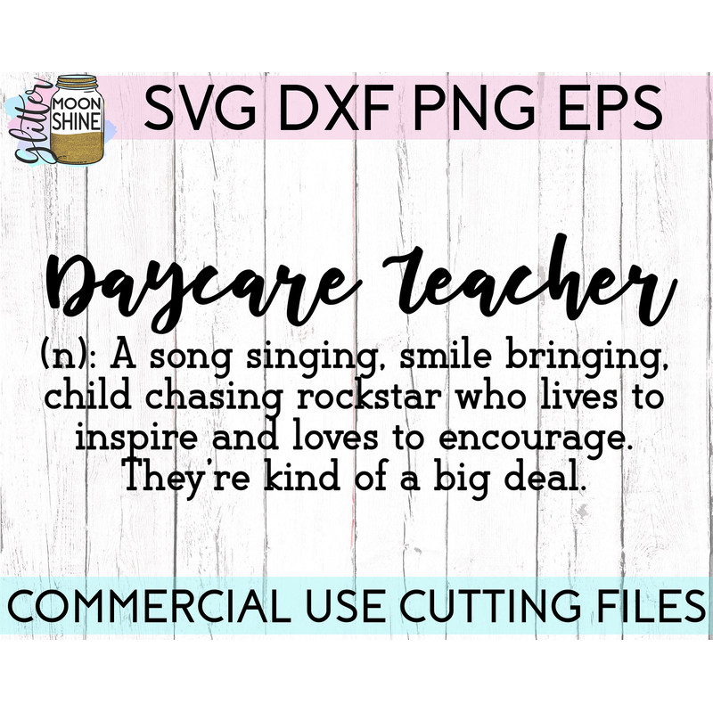 Daycare Teacher Definition svg eps dxf png cutting files for silhouette cameo cricut, Teaching, Back to School, Teacher Quotes and Saying - 2.jpg