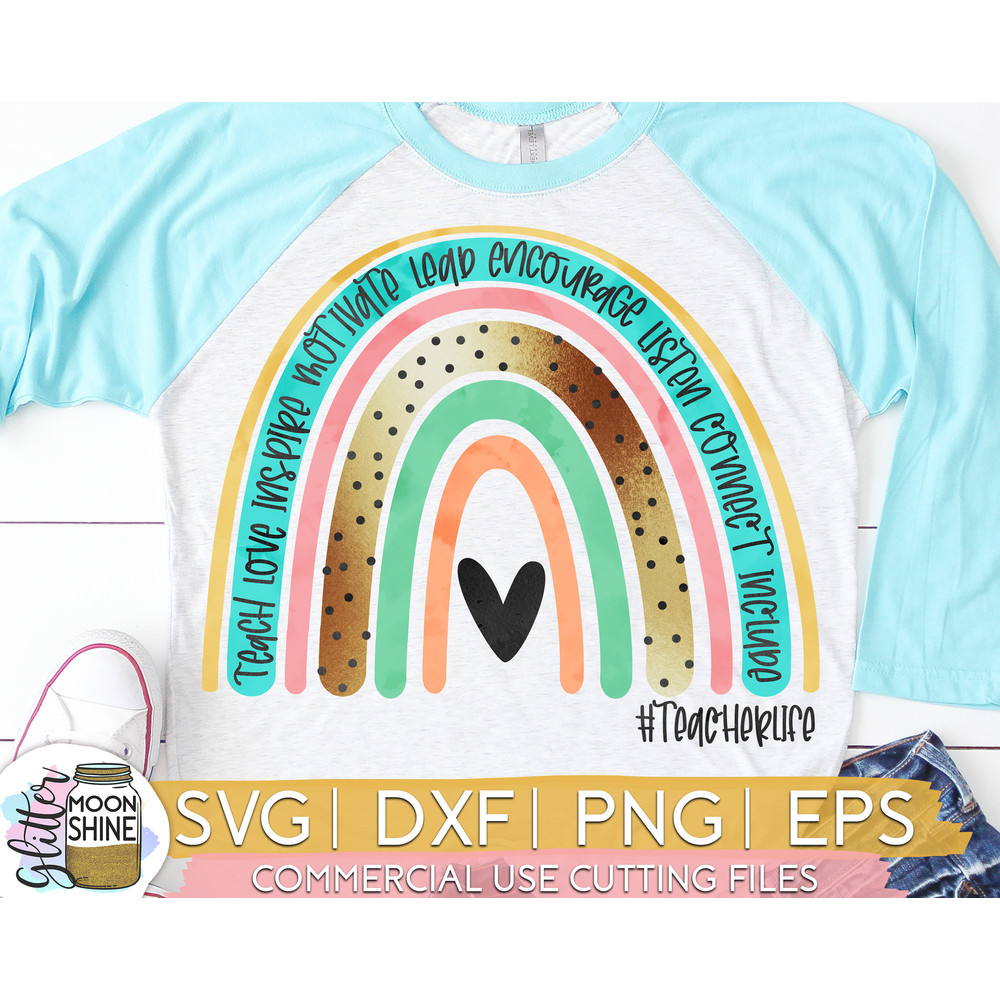 Dot Rainbow Teacher Life svg eps dxf png cutting files for silhouette cameo cricut, Teaching, Teacher Quotes, Teacher Design, Sublimation - 1.jpg