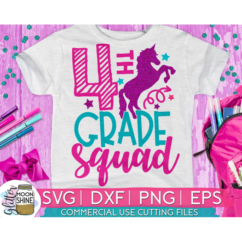 Fourth Grade Squad svg eps png cutting files for silhouette cameo cricut, 4th Grade Back to School, First Day of school, Teacher, Teaching - 1.jpg