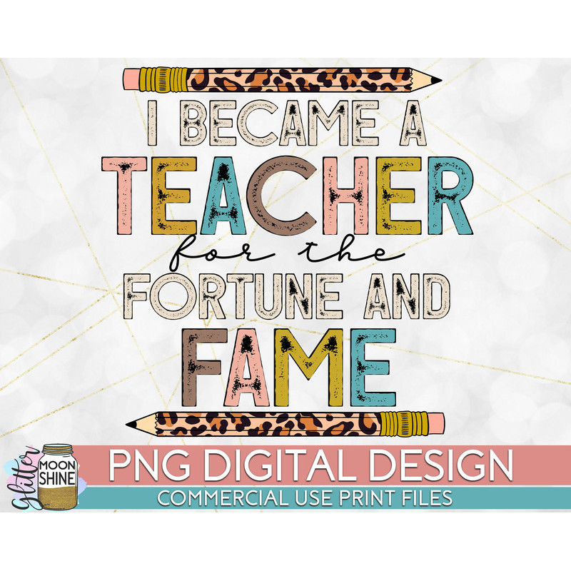 I Became A Teacher Neutral Leopard PNG Print File for Sublimation Or Print, Retro Sublimation, Teacher, Be Kind, Teaching, School - 1.jpg