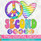 Peace Love Second Grade Tie Dye PNG Print File for Sublimation Or Print, DTG, School Sublimation, School Designs, Back to School - 1.jpg
