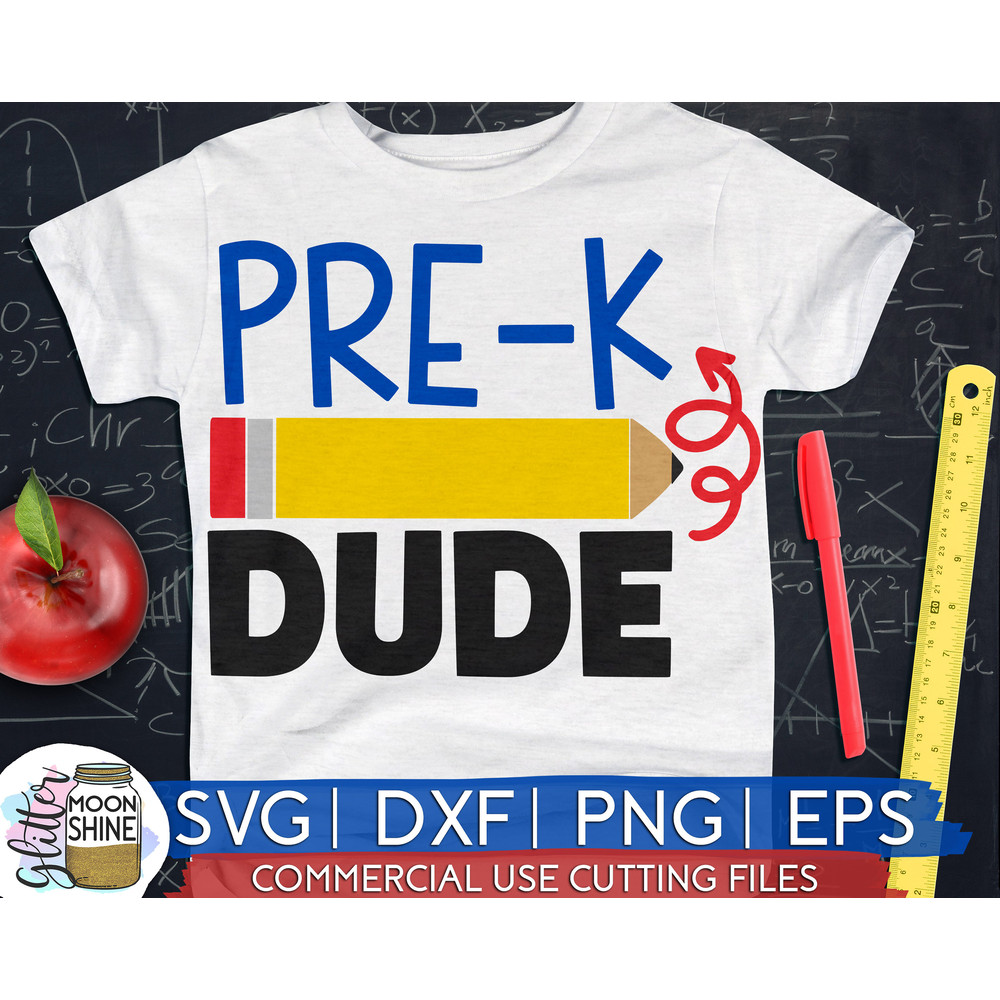 Pre-K Dude svg eps png cutting files for silhouette cameo cricut, Boys Back to School, First Day of school, Preschool, Pre K, Funny Kids svg - 1.jpg