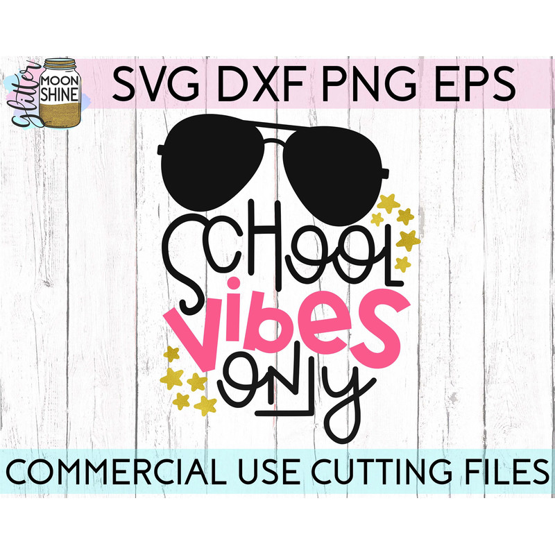 School Vibes Only svg eps png cutting files for silhouette cameo cricut, Back to School, First Day of school, Teacher, Teaching, Cute, Funny - 2.jpg
