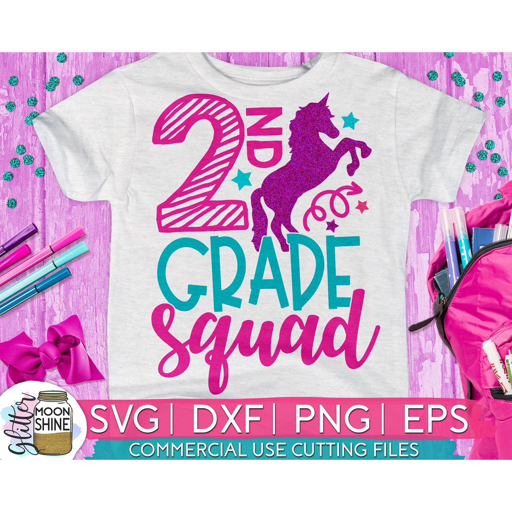 Second Grade Squad svg eps png cutting files for silhouette cameo cricut, 2nd Grade Back to School, First Day of school, Teacher, Teaching - 1.jpg