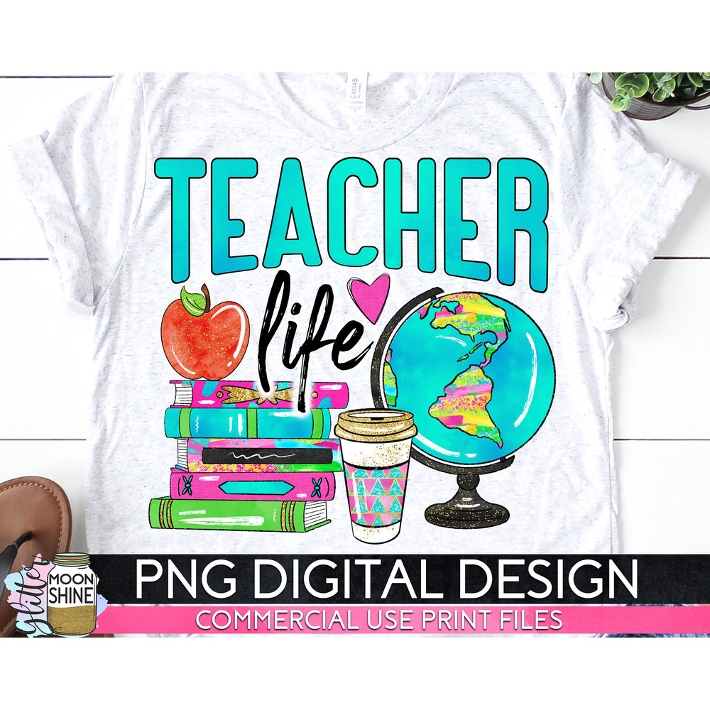 Teacher Life Colorful Objects PNG Print File for Sublimation Or Print, Printable, Teacher Designs, Teaching Designs, Funny Teacher, Colorful - 1.jpg