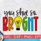 You Shine So Bright svg eps dxf png cutting files for silhouette cameo cricut, Funny Teaching, Cute Back to School ,Teacher Quotes, Summer - 1.jpg