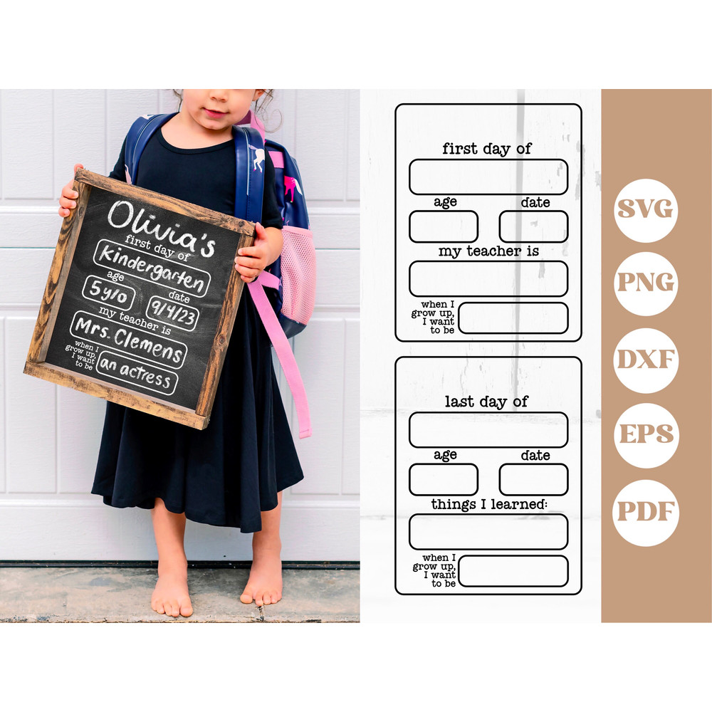 Simple first day of school sign svg, last day of school sign svg, laser first day of school sign svg, back to school svg, school year svg - 1.jpg