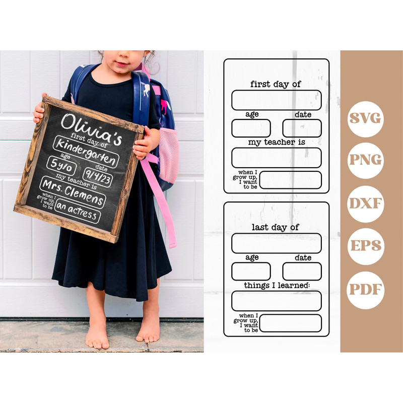 Simple first day of school sign svg, last day of school sign svg, laser first day of school sign svg, back to school svg, school year svg - 1.jpg