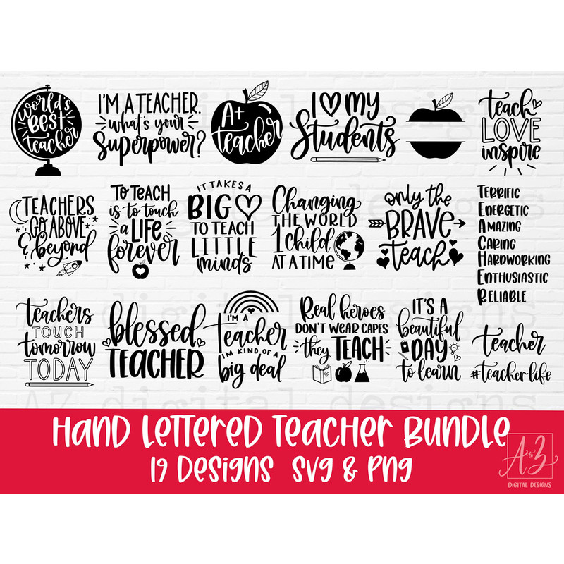 Teacher svg bundle hand lettered  teacher svg  teacher shirt svg  back to school svg  school svg  teacher quotes svg  teacher png - 1.jpg