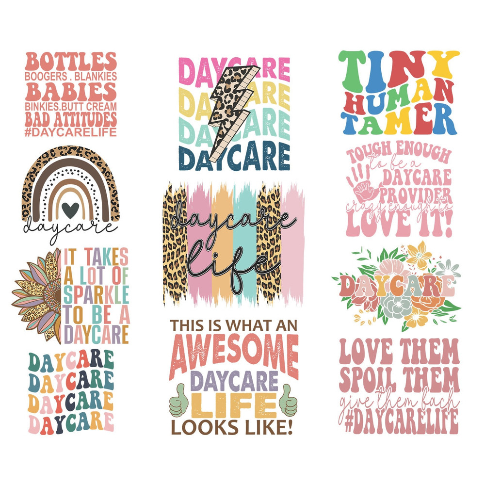 Daycare Provider Svg Png Bundle Teacher Appreciation Occupation Daycare Life Tiny Human Tamer Spoil Them Rainbow Smiley Cricut Silhouette - 1.jpg