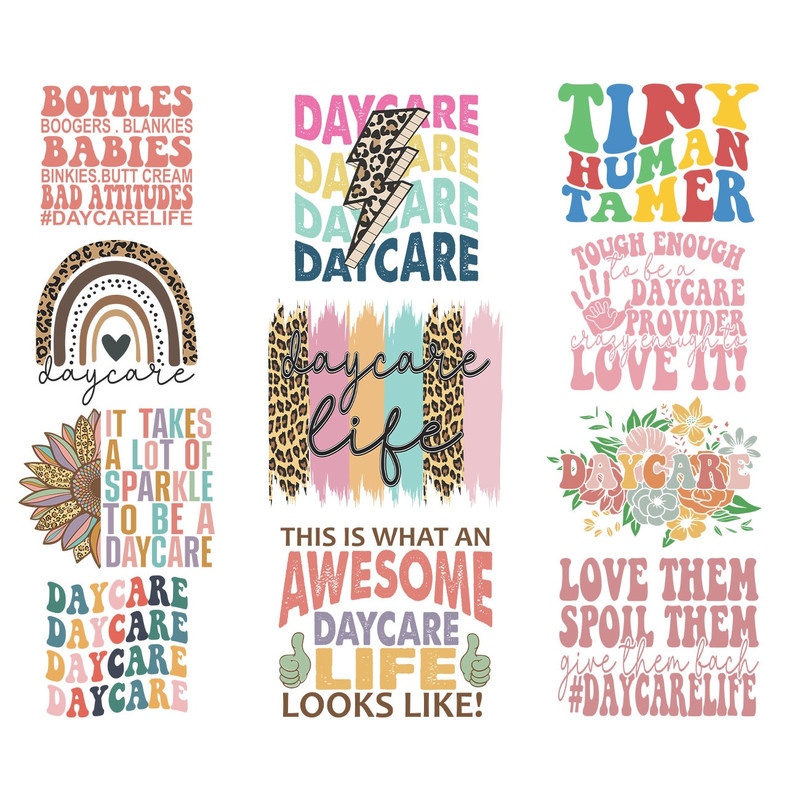Daycare Provider Svg Png Bundle Teacher Appreciation Occupation Daycare Life Tiny Human Tamer Spoil Them Rainbow Smiley Cricut Silhouette - 1.jpg