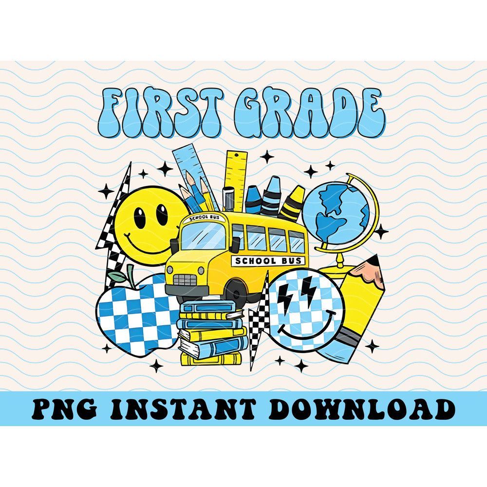 Back to School Bundle, Teacher, Kindergarten, Pre K PNG, First Day Of School, School Png, Retro PNG, First Second Third Grade Design Png - 4.jpg