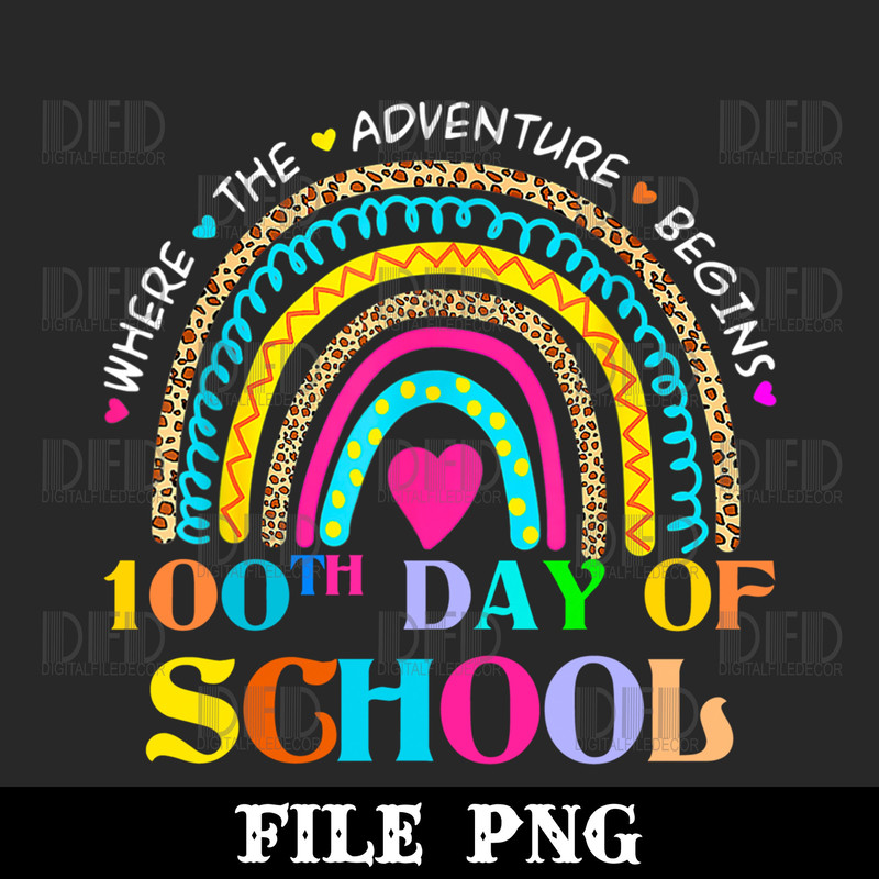 100th Day Of School Teacher Png 100 Days Smarter Rainbow Png Digital Download - 1.jpg
