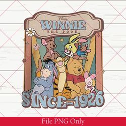 retro pooh & co est 1926 png, vintage pooh and co png, disneyland pooh bear png, winnie the pooh png, disney vacation