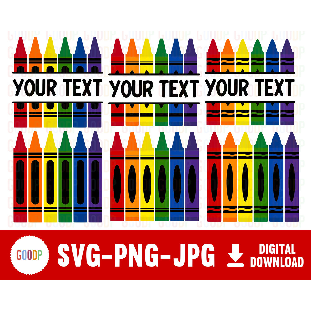 Crayon Monogram Svg, Crayon Split Svg, Name With Crayon, Kid Back To School, Svg Files For Cricut, Digital Download, Instant Download - 1.jpg