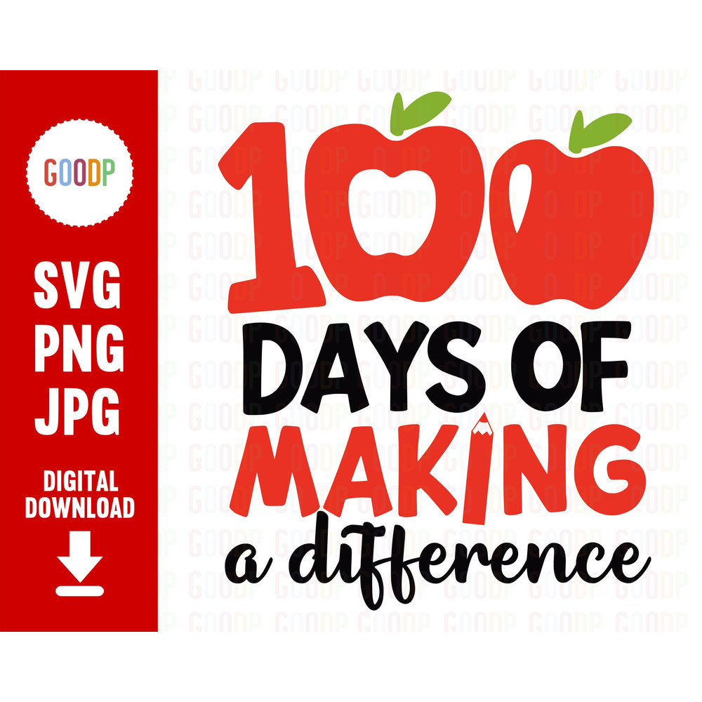 100 Days Of Making A Difference, 100 Days Of School Png, Level 100 Days Of School Svg, Level 100 Days Of School Svg, Svg Files For Cricut - 1.jpg