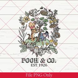 winnie the pooh & friends flower png, vintage pooh bear png, disneyworld png, disneyland png, the pooh png, disney png