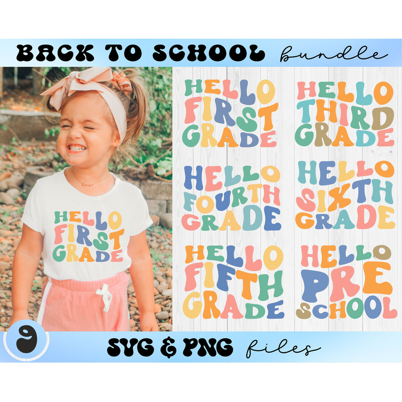 Retro Back To School SVG Bundle, Hello School svg, First Day of School svg, Back To School svg shirt - 1.jpg
