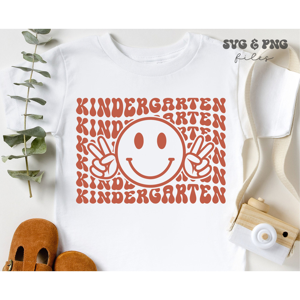 Retro Kindergarten SVG, Retro Smile Face svg, Back to school svg - 1.jpg