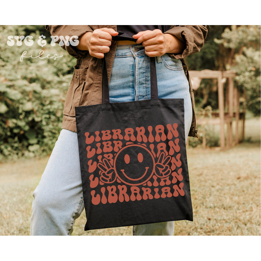 Retro Librarian SVG, Retro Smiley Face svg, Groovy Librarian svg, Back to school svg - 3.jpg