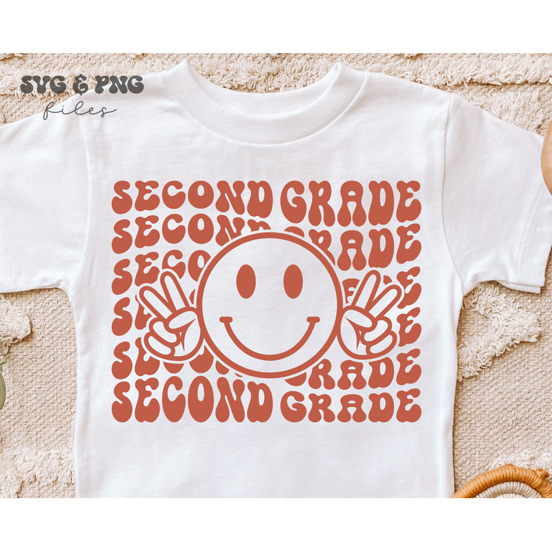 Retro Second Grade SVG, Retro Smile Face svg, Back to school svg - 1.jpg