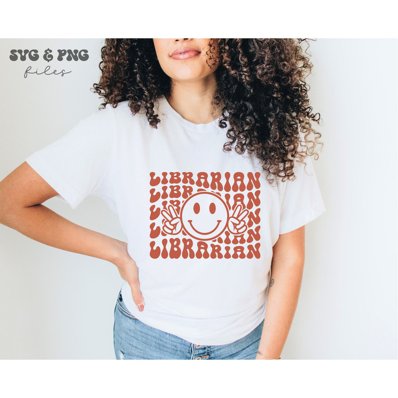 Retro Librarian SVG, Retro Smiley Face svg, Groovy Librarian svg, Back to school svg - 4.jpg