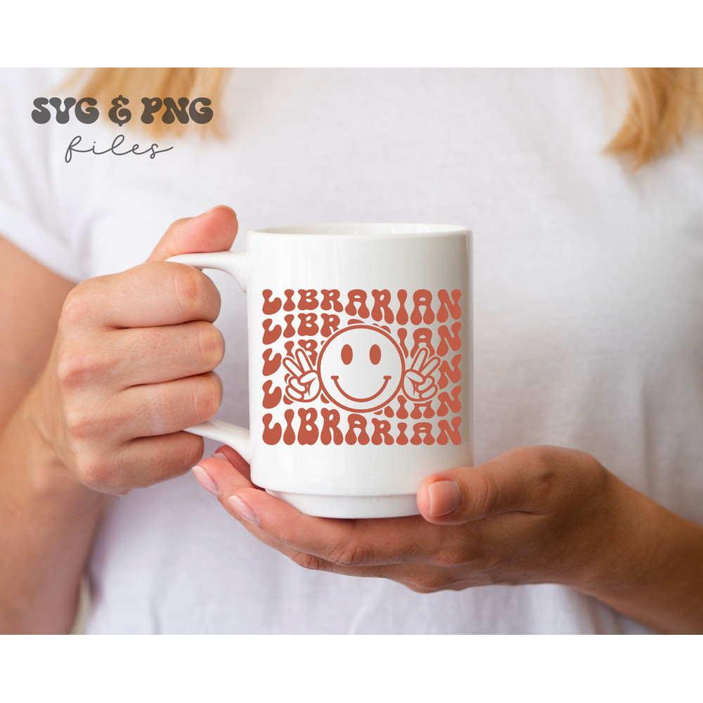 Retro Librarian SVG, Retro Smiley Face svg, Groovy Librarian svg, Back to school svg - 5.jpg