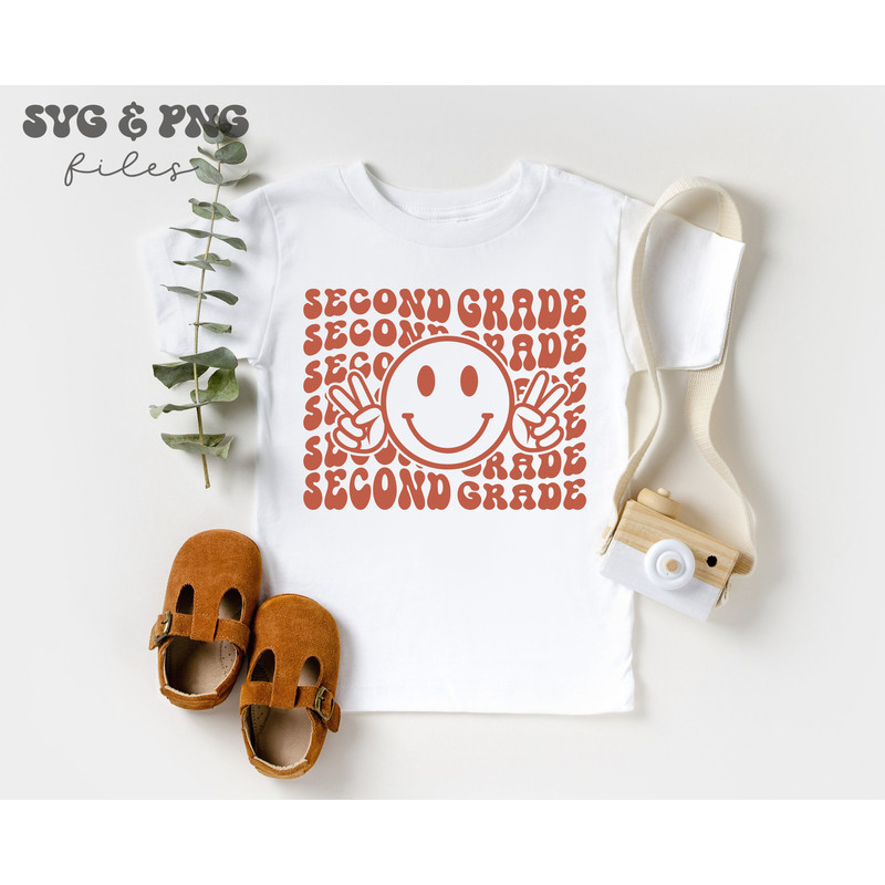 Retro Second Grade SVG, Retro Smile Face svg, Back to school svg - 4.jpg