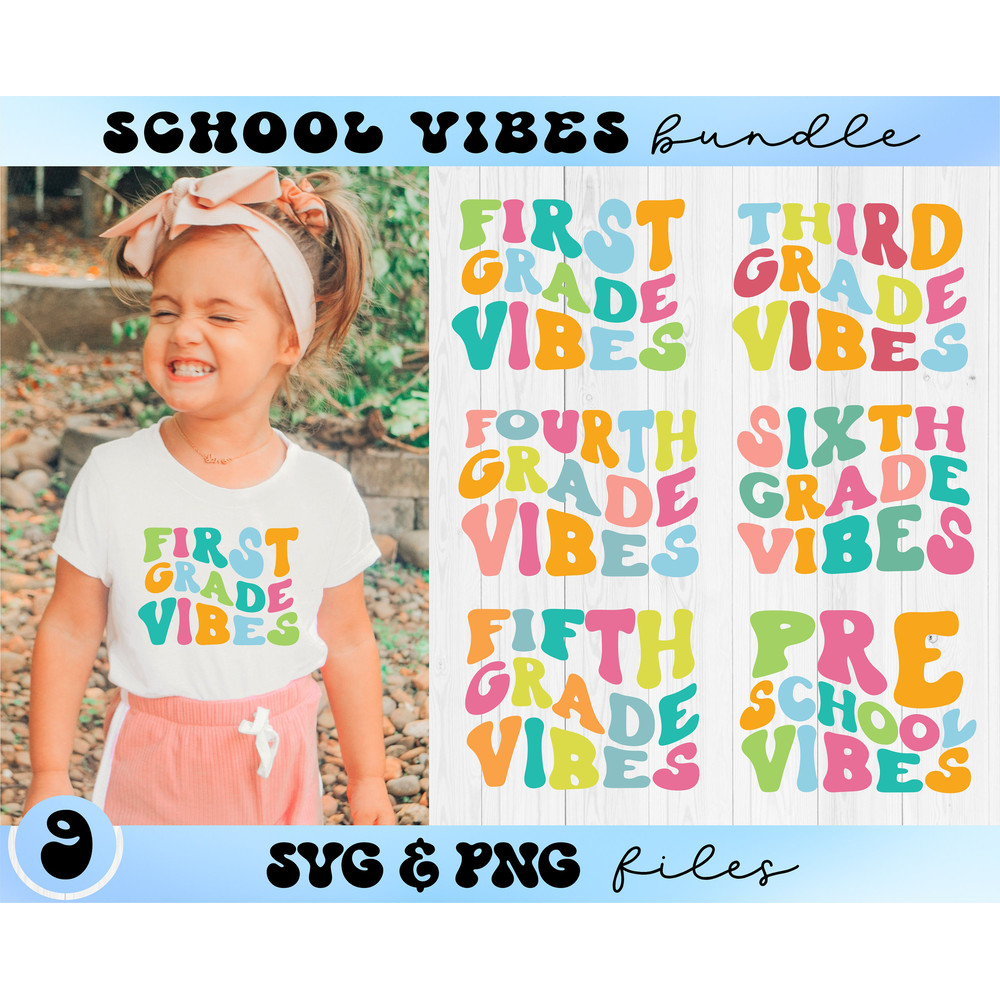 School Vibes SVG Bundle, Retro School svg shirts, Back to School svg, First Day of School svg - 1.jpg