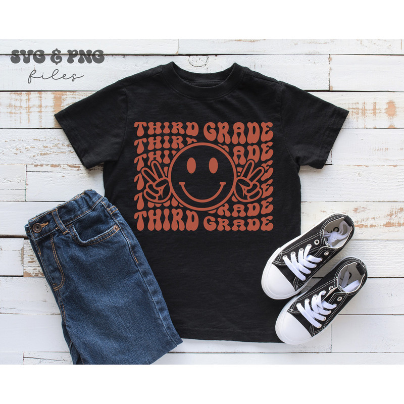 Retro Third Grade SVG, Retro Smile Face svg, Back to school svg - 2.jpg
