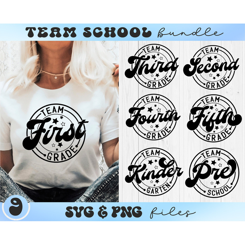 Team Grade SVG Bundle, Back to School svg, School Grades svg, Team Teacher svg, First Day of School svg - 1.jpg