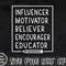 Educator SVG, Influencer Motivator Believer Encourager Educator SVG, Teacher Gift Svg, Teacher Shirt, Digital Download Png, Dxf, Eps Files - 3.jpg