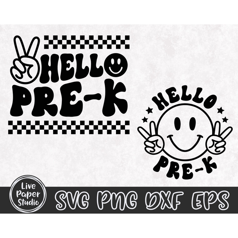 Hello Pre-K Svg Png, Retro Back to School Svg Png, Back to School Shirt Svg, Pre-K Vibes Svg, Pre-K Squad, Digital Download Dxf, Eps Files - 4.jpg