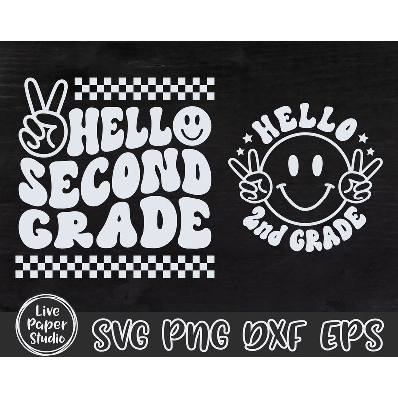 Hello Second Grade Svg Png, Retro Back to School Svg Png, Back to School Shirt, 2nd Grade Vibes, Second Grade Squad, Digital Download Files - 4.jpg