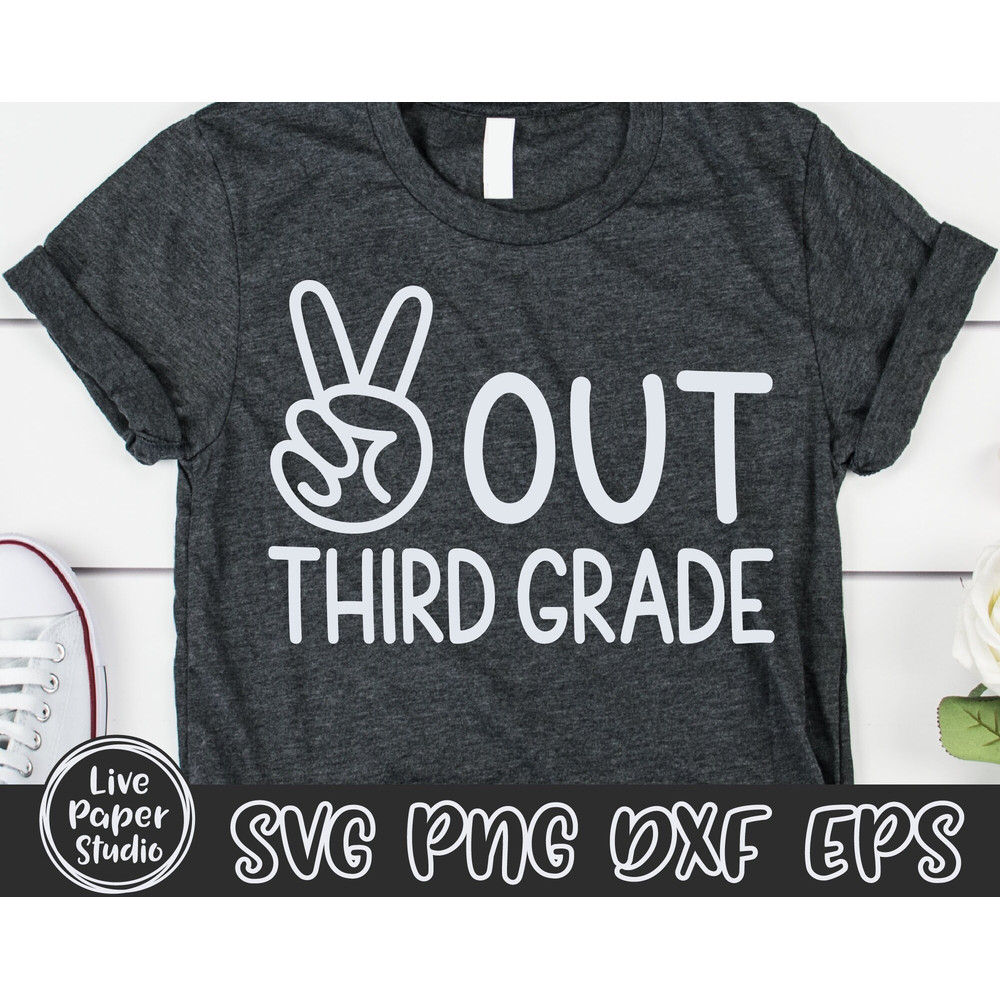 Peace Out 3rd Grade Svg, Last Day of School, Third Grade Svg, Kids End of School, Boy Graduation Shirt, Digital Download Png, Dxf, Eps Files - 5.jpg