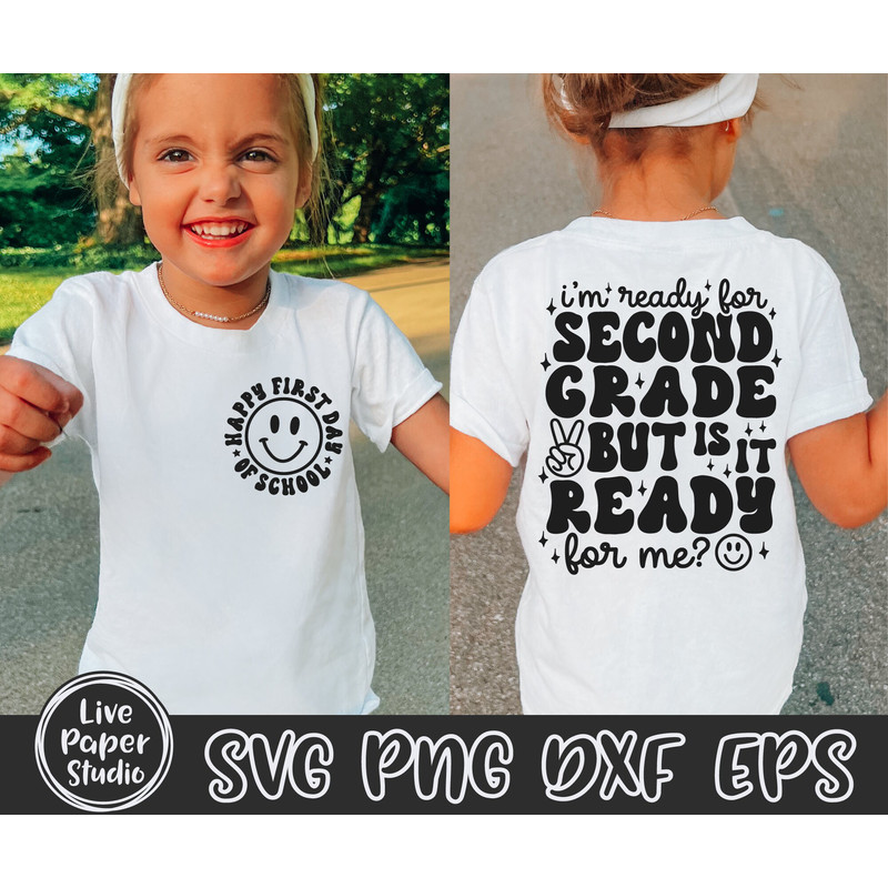 Retro 2nd Grade Svg, I'm Ready for Second Grade But is it Ready for Me Svg, First Day of School Svg, Back to School, Digital Download Files - 2.jpg