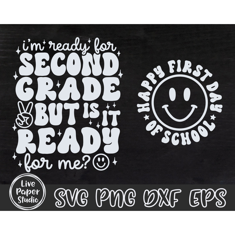 Retro 2nd Grade Svg, I'm Ready for Second Grade But is it Ready for Me Svg, First Day of School Svg, Back to School, Digital Download Files - 3.jpg