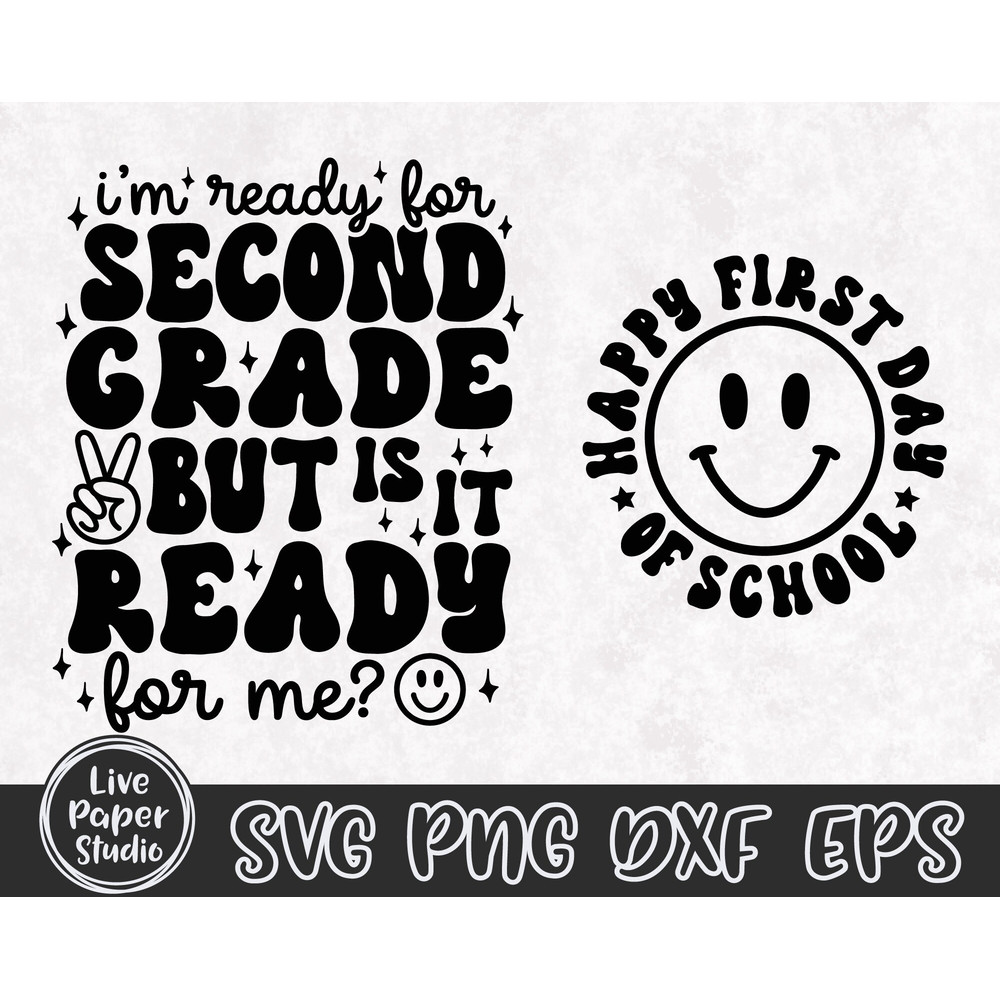 Retro 2nd Grade Svg, I'm Ready for Second Grade But is it Ready for Me Svg, First Day of School Svg, Back to School, Digital Download Files - 4.jpg