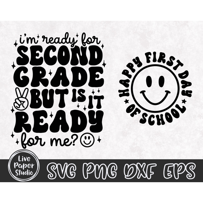 Retro 2nd Grade Svg, I'm Ready for Second Grade But is it Ready for Me Svg, First Day of School Svg, Back to School, Digital Download Files - 4.jpg