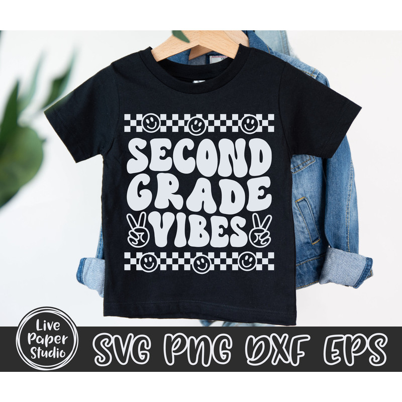 Second Grade Vibes Svg Png, Retro Back to School Svg Png, Back to School Shirt, Hello 2nd Grade, Second Grade Squad, Digital Download Files - 2.jpg