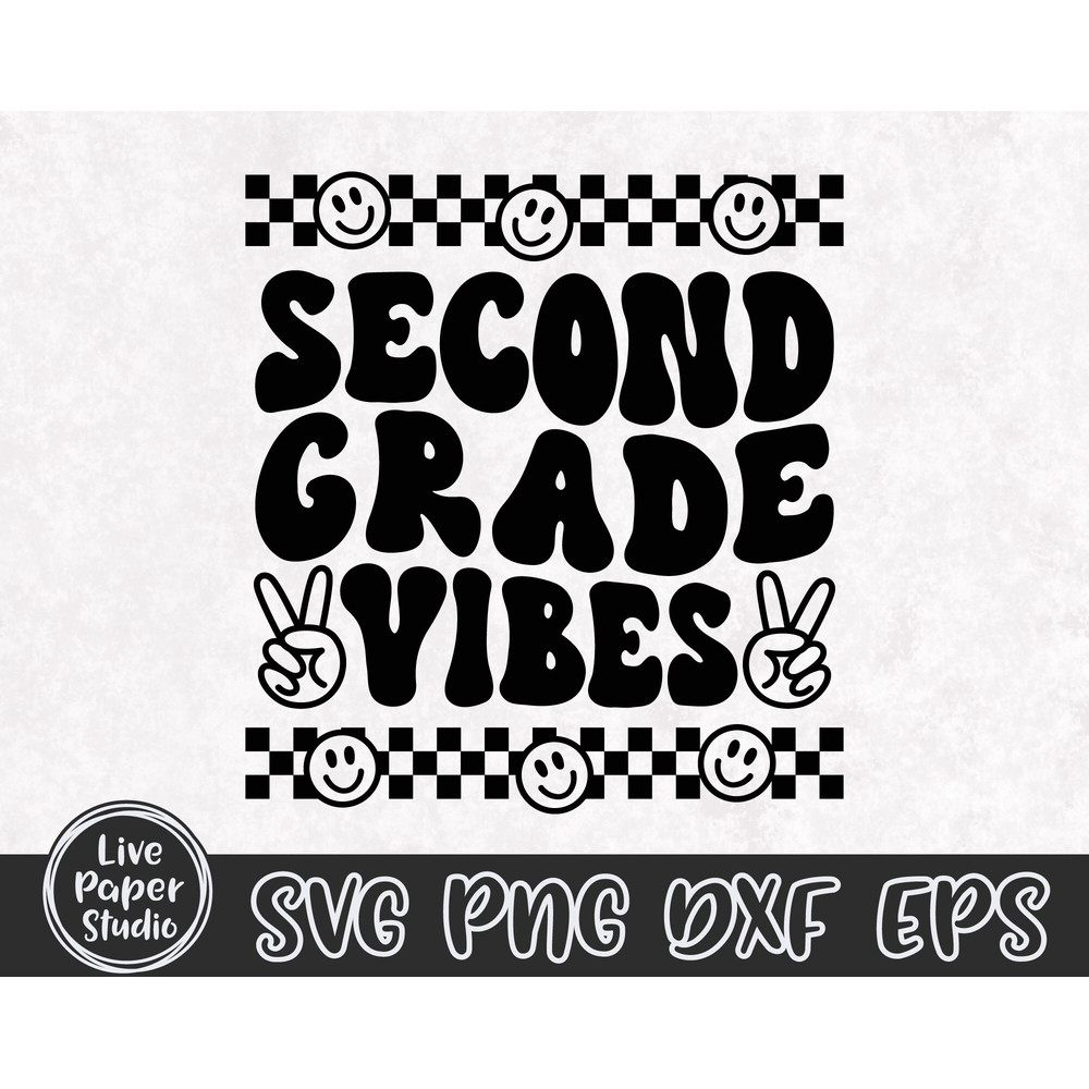 Second Grade Vibes Svg Png, Retro Back to School Svg Png, Back to School Shirt, Hello 2nd Grade, Second Grade Squad, Digital Download Files - 3.jpg