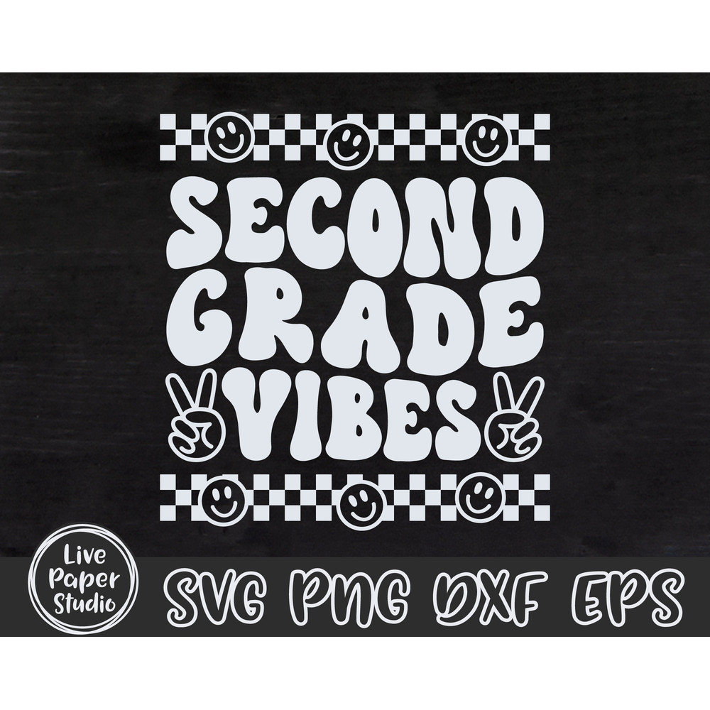 Second Grade Vibes Svg Png, Retro Back to School Svg Png, Back to School Shirt, Hello 2nd Grade, Second Grade Squad, Digital Download Files - 4.jpg