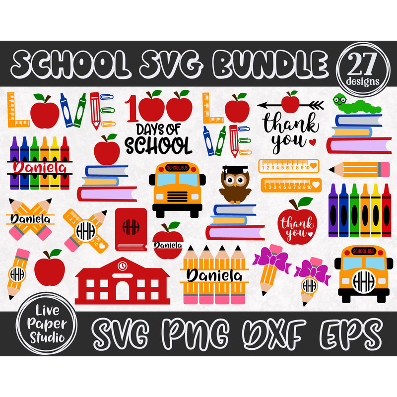Teacher SVG Bundle, Teacher Svg, School Svg, Teach Svg, Students, Back to School Svg, Pencil SVG, Kids Digital Download Png, Dxf, Eps Files - 1.jpg