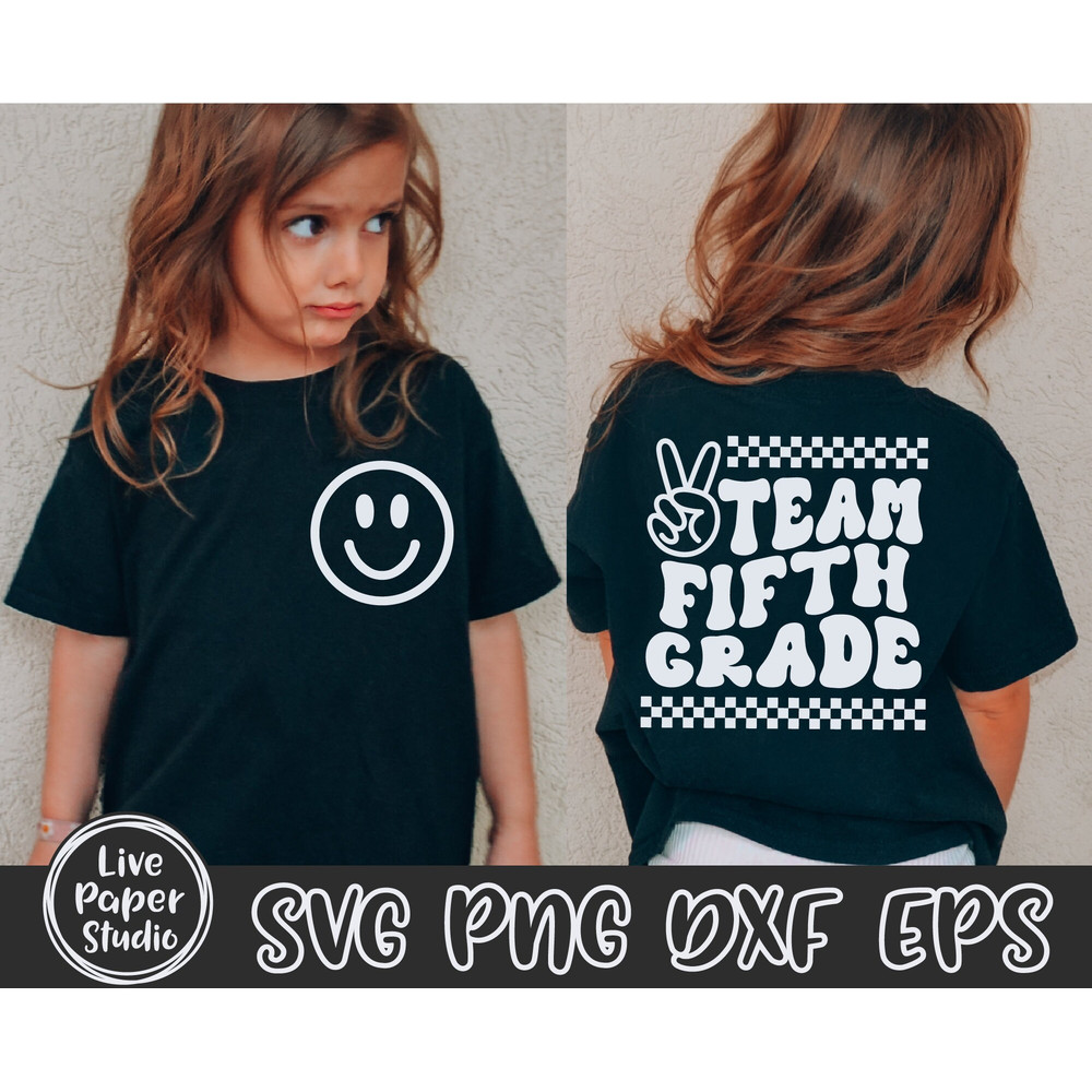 Team Fifth Grade Svg, 5th Grade Squad Svg, First day of School Svg, Back To School Svg, Teacher Shirt, Digital Download Png, Dxf, Eps Files - 1.jpg