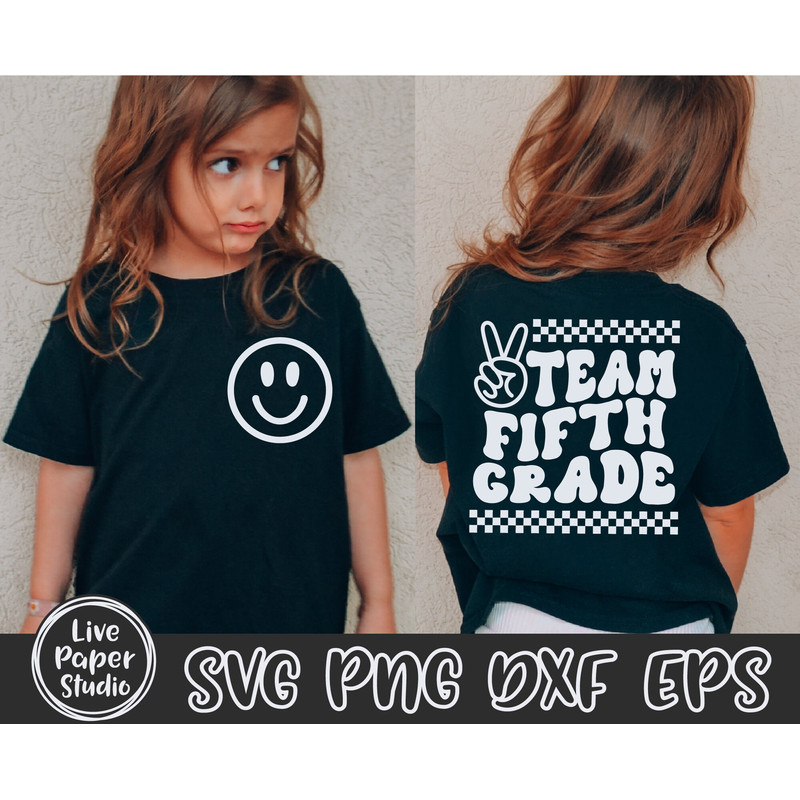Team Fifth Grade Svg, 5th Grade Squad Svg, First day of School Svg, Back To School Svg, Teacher Shirt, Digital Download Png, Dxf, Eps Files - 1.jpg