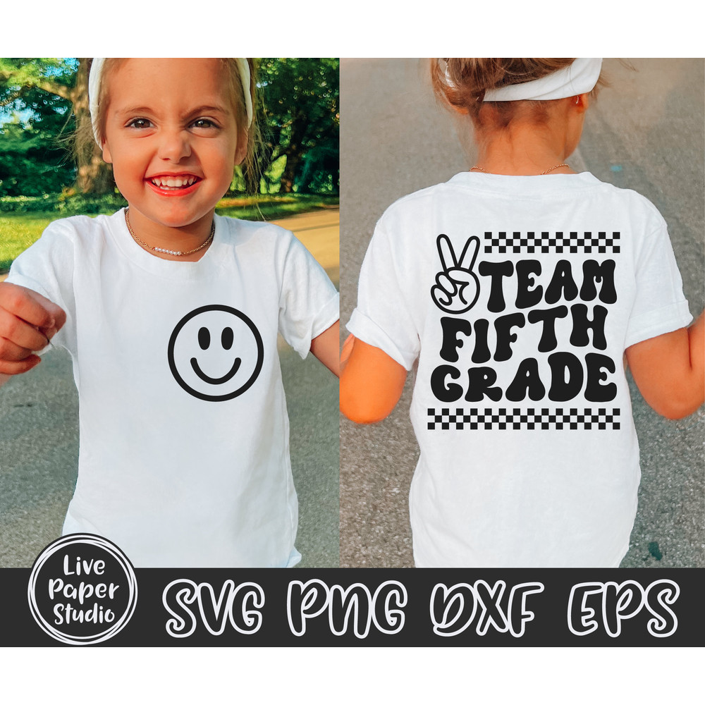 Team Fifth Grade Svg, 5th Grade Squad Svg, First day of School Svg, Back To School Svg, Teacher Shirt, Digital Download Png, Dxf, Eps Files - 2.jpg